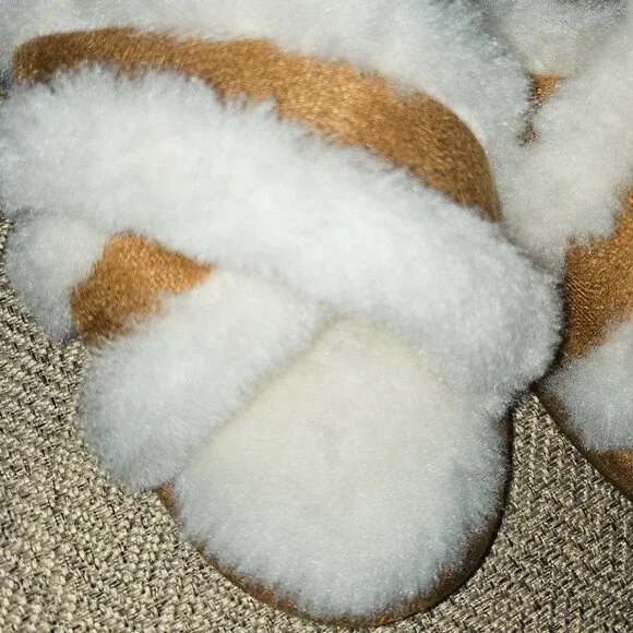 π₯HPπ₯ NWT MeMoi Women's Serina Slide-On Plush Slippers in Ivory Size S - Picture 5 of 11